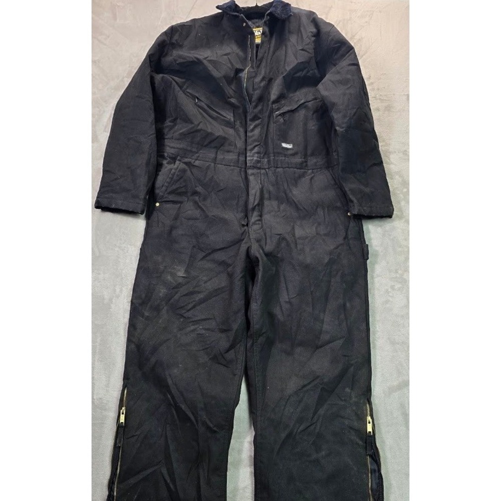 Walls Workwear Mens Black Insulated Duck Cotton Coveralls W15975 BK9 XL Regular